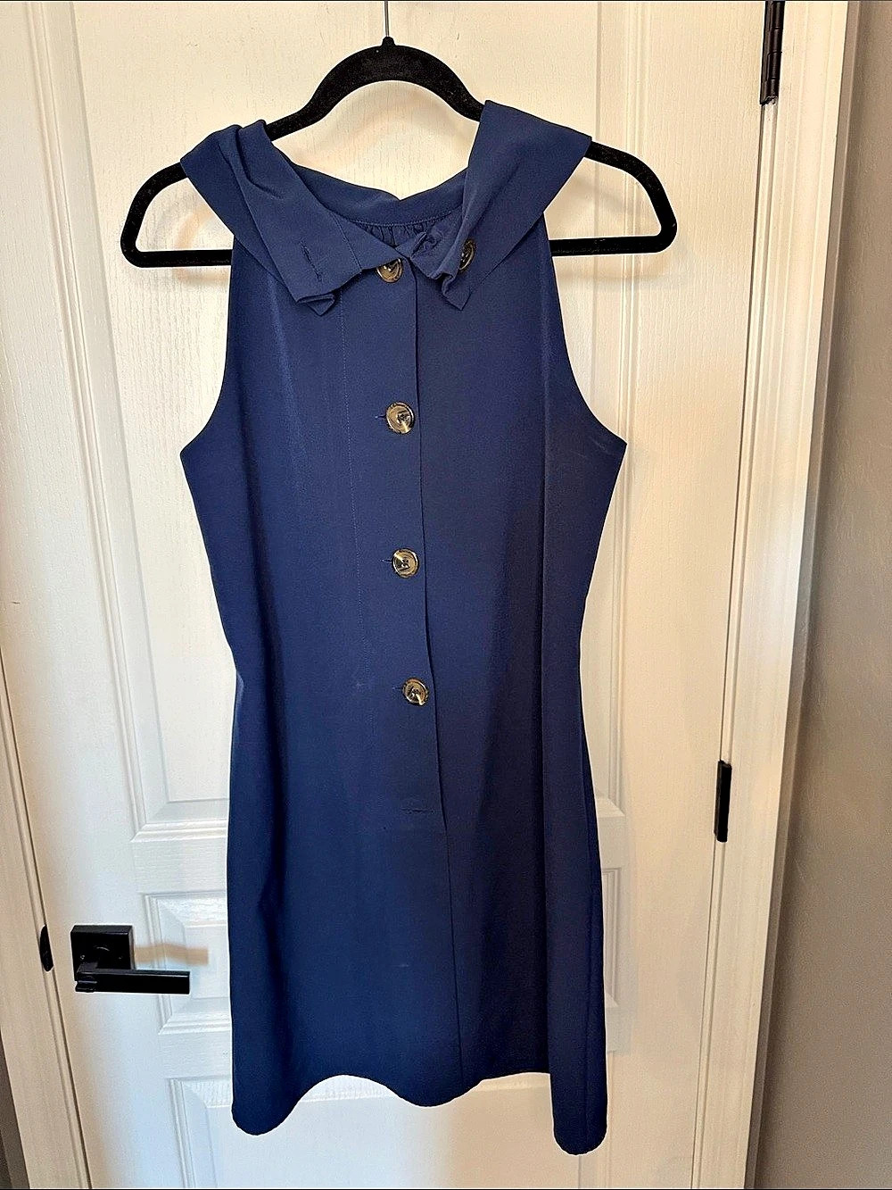 STS Sleeveless Collared Mini Dress in Blue Size Medium